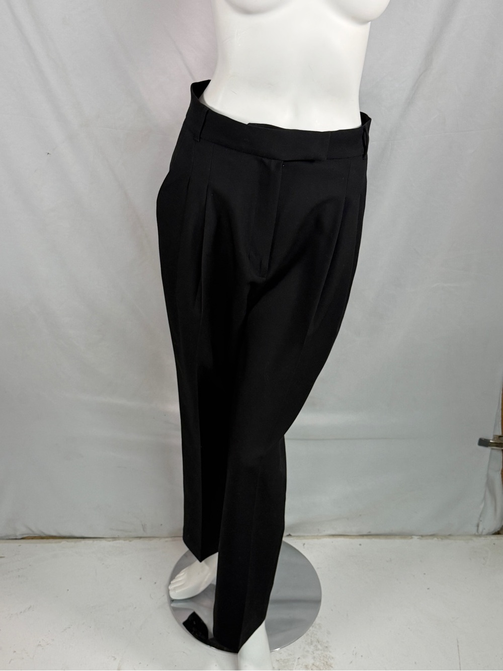 Pixie Market Black High-Waist Pleated Trousers